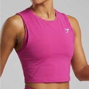 GYMSHARK Hot Pink Training Crop Tank Top Fitness Gym size small